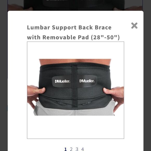 Mueller 255 Adjustable Lumbar Support Back Brace with Removable Pad Black - Picture 3 of 10